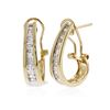 Image 2 : 14KT Yellow Gold 1.10 ctw Diamond Hoop Earrings