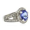 Image 2 : 14KT White Gold 2.64 ctw Tanzanite and Diamond Ring