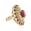 Image 2 : 14KT Yellow Gold 8.29 ctw Ruby and Diamond Ring