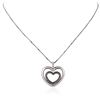 Image 2 : 18KT White Gold 0.26 ctw Diamond Heart Pendant With Chain