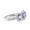 Image 2 : 14KT White Gold 1.32 ctw Tanzanite and Diamond Ring