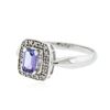 Image 2 : 14KT White Gold 0.64 ctw Tanzanite and Diamond Ring