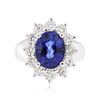 Image 1 : 14KT White Gold 3.56 ctw Sapphire and Diamond Ring