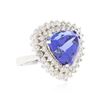 Image 2 : 14KT White Gold 12.10 ctw GIA Cert Tanzanite and Diamond Ring