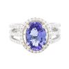 Image 1 : 14KT Two-Tone Gold 3.16 ctw Tanzanite and Diamond Ring