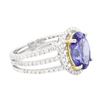 Image 2 : 14KT Two-Tone Gold 3.16 ctw Tanzanite and Diamond Ring