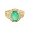 Image 1 : 14KT Yellow Gold 2.81 ctw Emerald and Diamond Ring