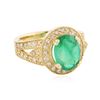 Image 2 : 14KT Yellow Gold 2.81 ctw Emerald and Diamond Ring