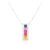 Image 2 : 14KT White Gold 2.06 ctw Multicolor Sapphire and Diamond Pendant With Chain