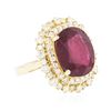 Image 2 : 14KT Yellow Gold 12.91 ctw Ruby and Diamond Ring