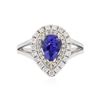 Image 1 : 14KT White Gold 1.22 ctw Tanzanite and Diamond Ring