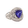 Image 2 : 14KT White Gold 2.30 ctw Tanzanite and Diamond Ring