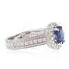 Image 2 : 18KT White Gold 1.57 ctw Sapphire and Diamond Ring