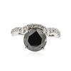 Image 1 : 14KT White Gold 3.67 ctw Black Diamond Ring