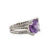 Image 2 : 14KT White Gold 11.71 ctw Amethyst and Diamond Ring