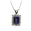 Image 1 : 14KT White Gold 2.34 ctw Tanzanite and Diamond Pendant With Chain