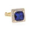 Image 2 : 14KT Two-Tone Gold 6.14 ctw Tanzanite and Diamond Ring