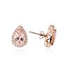 Image 2 : 14KT Rose Gold 3.68 ctw Morganite and Diamond Earrings