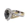 Image 2 : 18KT Two-Tone Gold 2.72 ctw Black Diamond Ring