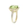 Image 3 : 14KT Yellow Gold 4.50 ctw Peridot and Diamond Ring