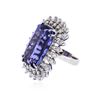 Image 2 : 14KT White Gold GIA Certified 26.81 ctw Tanzanite and Diamond Ring
