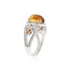 Image 3 : 14KT White Gold 5.60 ctw Citrine, Sapphire and Diamond Ring