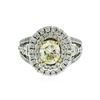 Image 1 : 14KT White Gold 1.24 ctw I-1/Light Yellow GIA Cert Diamond Ring