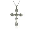 Image 1 : 14KT White Gold 0.88 ctw Diamond Cross Pendant With Chain