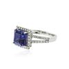 Image 2 : 14KT White Gold 3.78 ctw Tanzanite and Diamond Ring