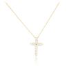Image 2 : 14KT Yellow Gold 0.59 ctw Diamond Cross Pendant With Chain