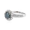 Image 2 : 14KT White Gold 2.11 ctw Blue Diamond Ring