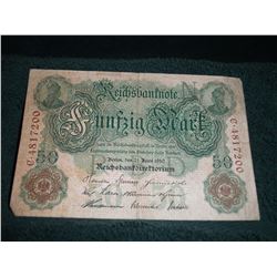 1910 GERMAN 50 MARK REICHSBANK NOTE (L835-2)