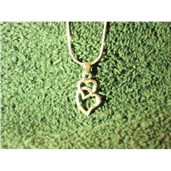 STAMPED .925 DOUBLE HEART PENDANT AND CHAIN - CHOICE (L835-8)
