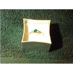 18 K WHITE GOLD FILLED EMERALD RING (L835-21)