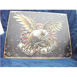 METAL SIGN "LIVE TO RIDE"