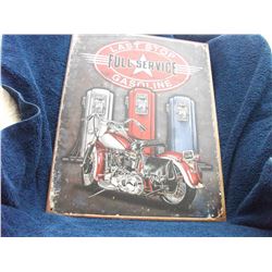 METAL SIGN "LAST STOP FULL SERVICE GASOLINE - MOTORCYCLE"