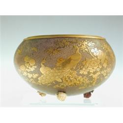 A 19th Century Oriental Gilt Lacquer Decorated Ostrich Egg