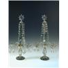 Image 1 : A pair of early 20th century glass table lustres, each with a pair of scroll arm sconces and a ce...