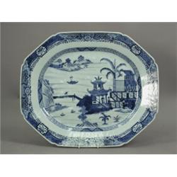 An 18th century Chinese blue and white meat plate, 43 x 51.5cm Est. 250/280...