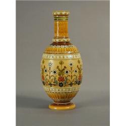 A Mettlach stoneware vase, with incised floral motifs to the body, impressed marks, 28cm Est. 120...
