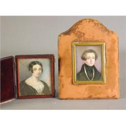 Two 19th century portrait miniatures on ivory, each framed, 7.5 and 8.5cm high Est. 80/150...