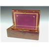 Image 1 : A mid 19th century mahogany and brass bound writing slope with an embossed leather writing surfac...