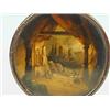 Image 1 : A 19th century papier mache patch box simulating burr wood, the lid decorated with a classical co...