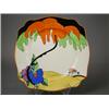 Image 1 : A Clarice Cliff 'Woodland' pattern bread plate, printed and inscribed marks verso, 22.5cm diamete...