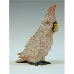 A 19th century Austrian cold painted bronze cockatoo (small amount of flaking) impressed factory...