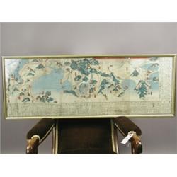A Japanese woodblock map depicting Mount Fuji and its environs, 34 x 97cm Est. 60/100...