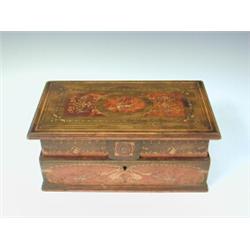 An inlaid burr walnut jewellery casket, 26cm wide Est. 80/150...