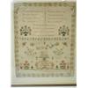Image 1 : Two 19th century needlework samplers, worked by Sarah Home when aged 8 and 18, both with a verse...