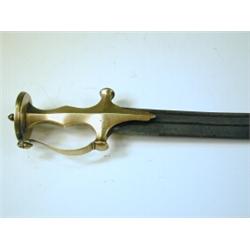 A Tulwar sword and another with a brass hilt Est. 80/120...