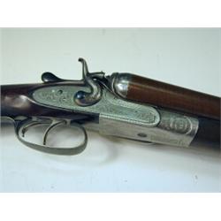 W J Jeffery & Co, 12 bore double barrel sidelock hammer shotgun, with 31" Damascus barrels, engra...
